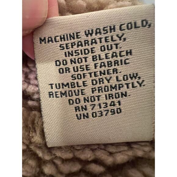 Vintage L.L. Bean Women's Brown Faux Suede Sherpa Button Front M Vest Outdoors - Picture 8 of 8